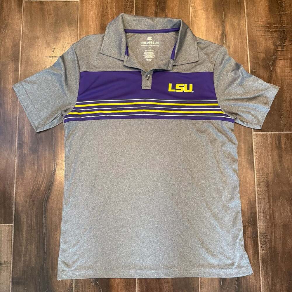 Colosseum LSU Tigers Hill Valley Polo Size M Gray